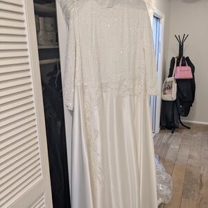 Elegant White Sequin Gown